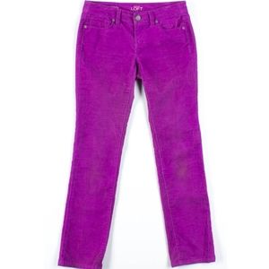 Loft Modern Fit Size 10 Purple Pink Corduroy Jeans